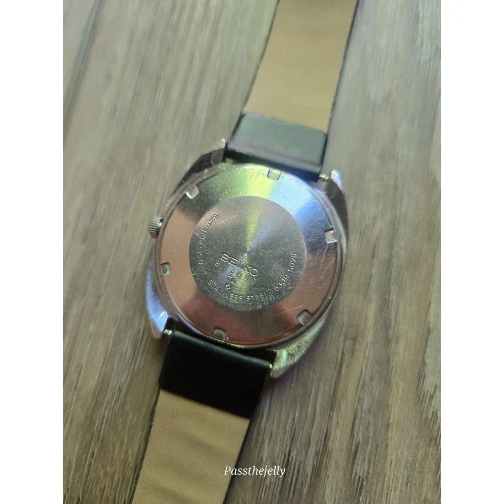 Vtg Seiko Watch Mens Automatic 6309-5020 TV Case Day Date Japan Retro Sunburst